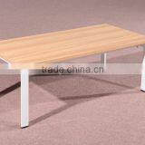 HC-M016-B simple design walnut color wooden tea table stainless steel