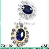 Oval Shaped Sapphire Jewelry Rhineston Zamac Button