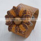 Handmade Leather Flower Bracelet thumbnail-1