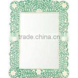 Solid Wood Modern Appearance Bone Inlay Mirror Frame