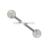 Clear Soccer Ball Barbell Tongue Ring Jewelry Body Piercing Tongue Ring thumbnail-1