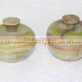 CUSTOM MADE Pakistani Supplier ONYX CANDY JARS POTS HANDICRAFTS thumbnail-6