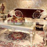 Luxury French Elegant Purple Fabric Living Room Sofa Set/ Royal High-qual Hand Carved Wooden Sofa/European Living Room Furniture thumbnail-3