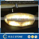 Yellow Onyx Bathroom Sink Countertop thumbnail-1