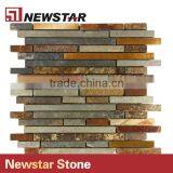 Newstar Factory Price Natural Stacked Stone Bachsplash Single Slate Mosaic thumbnail-2