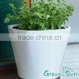 High Gloss Silver Self Watering Rounded Square Planter Pot,garden Flower Pot,interior Decor Planter thumbnail-1