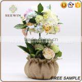 Nature Jute Burlap Fabric Garden Pot Cover /flower Box thumbnail-2
