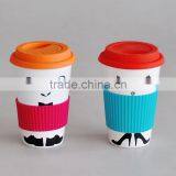 Ceramic Travel Mug With Silicone Lid,travel Mug With Silicone Cover,stoneware Travel Mug With Silicone Lid thumbnail-2