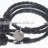 Round Braided Real Leather Bracelet for Man / High Quality Leather Bracelet for Lover thumbnail-2