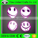 Bright in duck smile face printed tin button police reflective badge