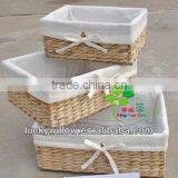 2016 New Product Straw Storage Basket With Lining &handle for Starred Hotel Wholesale thumbnail-1