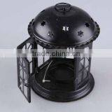 Home Decoration Pavilion Type Candlestick/Portable Iron+Glass Hollow Out Candle Holder thumbnail-3