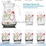 1500ml 1400ml Halloween Christmas Fruit Color Printing Jug Set and Water Pitcher Water Glass Jug Set Drinking Glass Jug thumbnail-2