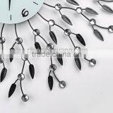 Metal Wall Digital Clock With Crystal and Leaf thumbnail-2