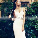 Restock Top Quality 2 Pieces Set Knee Length HL Rayon Sexy Women 2015 Bandage Dress 10 Color Wholesale thumbnail-1