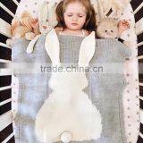 Hot-selling Lovely Personalized Baby Cartoon Rabbit Jacquard Throw Blanket thumbnail-1