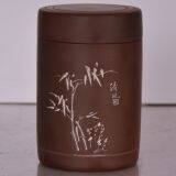Bamboo Design China Antique Hand Painted Tea Caddy Nixing Ceramic Tea Canister thumbnail-1