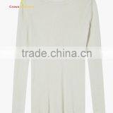 White Women Round Neck Cashmere Pullover Sweater thumbnail-4