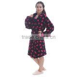 Women 100 Polyester Printed Hooded Adult Bathrobe thumbnail-2