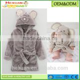 China wholesale children fleece bath robe with animal hood