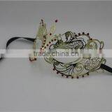 Glossy Metal Mask Diamante Rhinestones Italy Costume Masquerade Halloween thumbnail-2