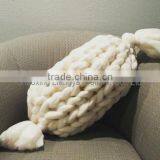 Cheap Imitation Wool Feeling Thick Knitted Chunky Blanket thumbnail-4