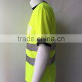 100% Polyester Pique Fabric hi Vis Short Sleeve Custom Safety T-shirt thumbnail-2