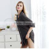 The Spring and Autumn Period and the Modal Seven Shirt Sleeve Pajamas Women Summer Thin Sexy Nightgown Loose Big Yards thumbnail-1