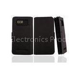 Black Genuine HTC Leather Phone Case , Desire 400 Wallet Case With Card Slot