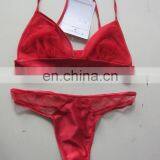 New Arrival Fancy Red Lace Lingerie Soft Cup Brassiere G-STRING Panties Bra Set Underwear thumbnail-1
