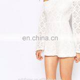 Off the Shoulder Stretch White Floral Lace Bardot Playsuit thumbnail-4