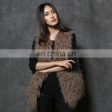 Women Mongolian Fur Gilet Real Fur Gilet for Girls