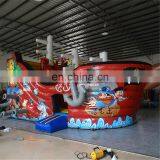 Old Nostalgic Brown Color Hot Sale Inflatable Pirate Ship Boat Water Slide