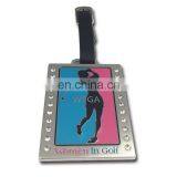 Custom personalized golf bag tags/embossed golf luggage tag with leather strape