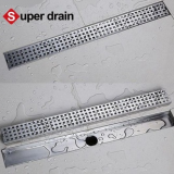 304 Stainless Steel Washing Machine Kitchen Outdoor Toilet Insert Tile Drain Grille Square Linear Grid Shower Floor Drain thumbnail-1