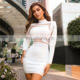 LAITE D2176 2020 Autumn&winter Hot Sales Fashion Contrast Color Long Sleeve Bodycon Dress Women Casual Dress thumbnail-3