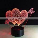 3D Night Light Lamp LOVE Heart Christmas Valentine's Day Gift for Lover thumbnail-3