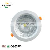 3 years warranty SAA CE RoHS certificat high lumen 4400lm 40W  chip cob cutout 210mm led down light lamp recessed led downlights