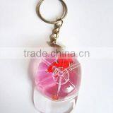Liquid Unique Flower Shape Keychain With Floater Inside, Wholesale Acrylic Key Chain thumbnail-6