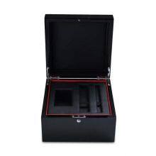 Custom Black High Gloss Piano Lacquer Wooden Jewelry Watch Packaging Solid Wood Gift Box thumbnail-2