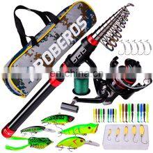 Amazon Hot Sale 1.8m 2.1m 2.4m 2.7m 3.0m 3.6m Fishing Set Combo Soft Baits Hard Lures+Nylon Line+ Fishing Rod And Reel