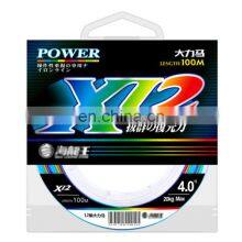 Hot Sale 100m Fishing Mainline Multicolour pe Braided Wire12 Strands Multifilament Fishing Line