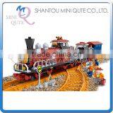 Mini Qute DIY Classical Train Rail Track Transport Vehicle Action Figure Plastic Building Block Model Educational Toy NO.25710