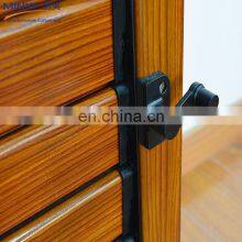 Wood Grain Design Passive Housing Aluminum Solid Storm Shutters Windows Louvered thumbnail-4