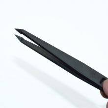 Anti Static Black Carbon Fiber Tweezers Plastic Tweezers Pointed Flat Head Elbow Round Head Wide Mouth Flat Head 93307 thumbnail-3