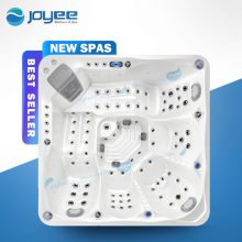 JOYEE New Design Balboa Hydro Massage Hot Tub 5 Persons Whirlpool Bath Outdoor Spa Pools with Grey Pillow and Grey Suction