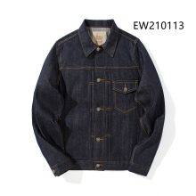 Raw Selvedge Denim Jacket Mens Red Selvedge Jeans Clothes Japanese Retro Overalls Cowboy Coat EW210113