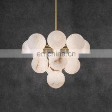 Restaurant Light Luxury Alabaster Ball Modern Led Chandelier for Home thumbnail-1