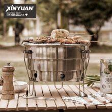 Portable Stainless Steel Picnic Folding Circular Outdoor Barbecue Grill thumbnail-2