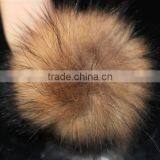 Real Raccoon Fur Pompom Key Chain Fur Hat Cap Scarves Accessories thumbnail-1